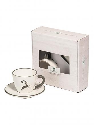 GMUNDNER KERAMIK | Tasse und Untertasse - Espresso for you Gourmet -  2-tlg. (Grauer Hirsch)