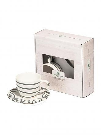 GMUNDNER KERAMIK | Tasse und Untertasse - Espresso for you Gourmet - 2-tlg. (graugeflammt)