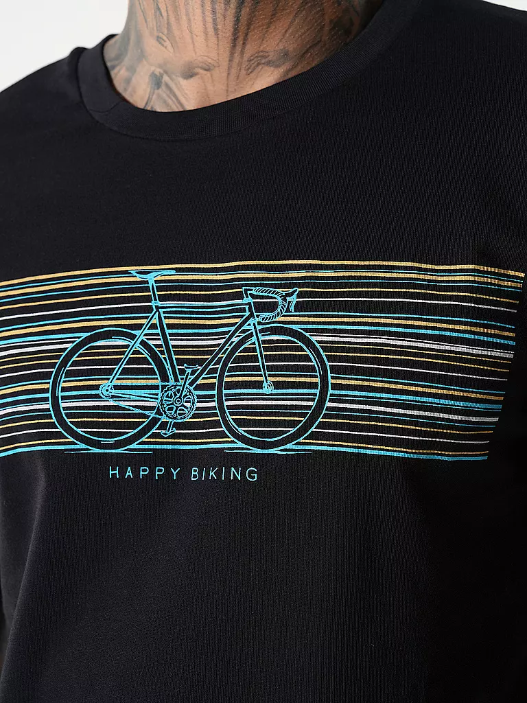 GREENBOMB | T-Shirt GUIDE BIKE HAPPY | schwarz