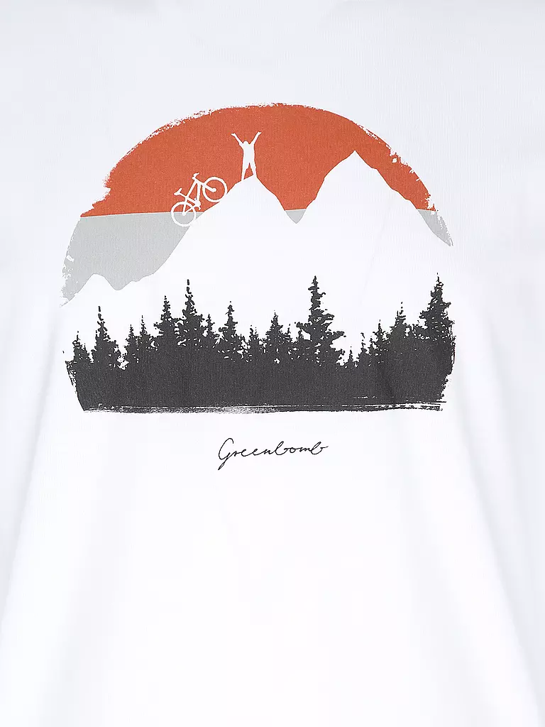 GREENBOMB | T-Shirt GUIDE NATURE FOREST HAPPY | weiss