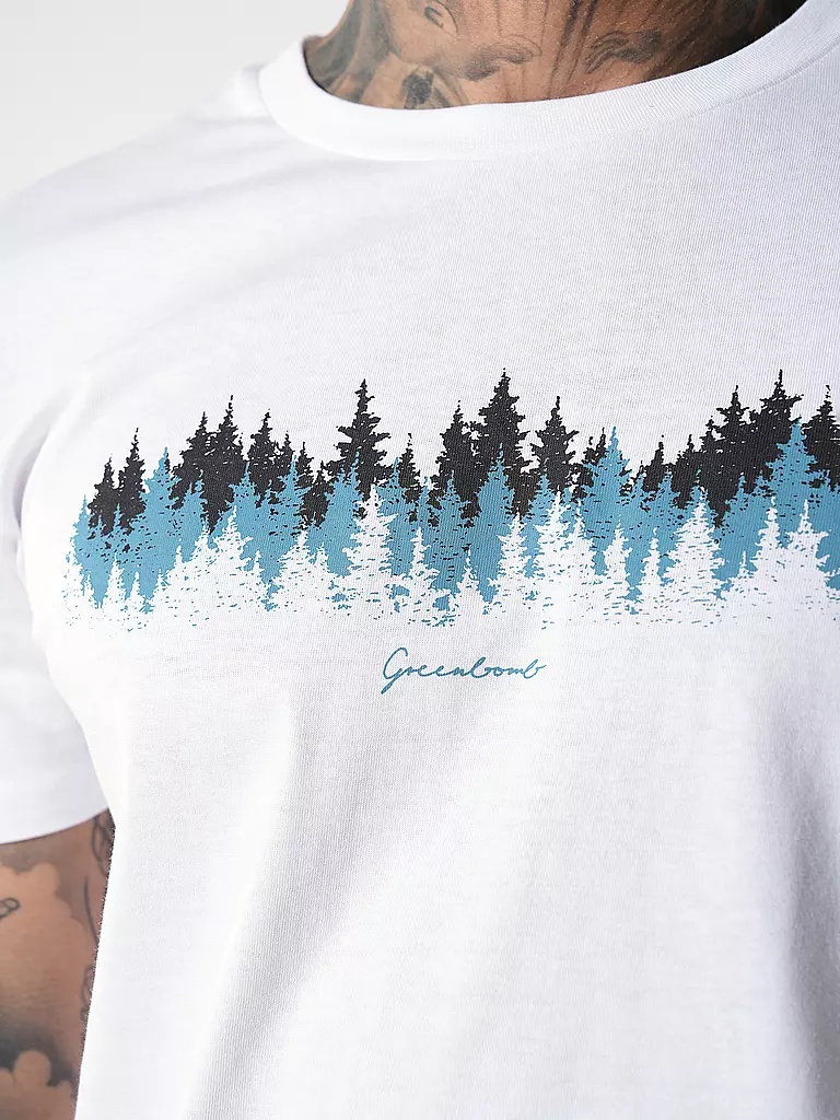 GREENBOMB | T-Shirt GUIDE NATURE FOREST RUN | weiss