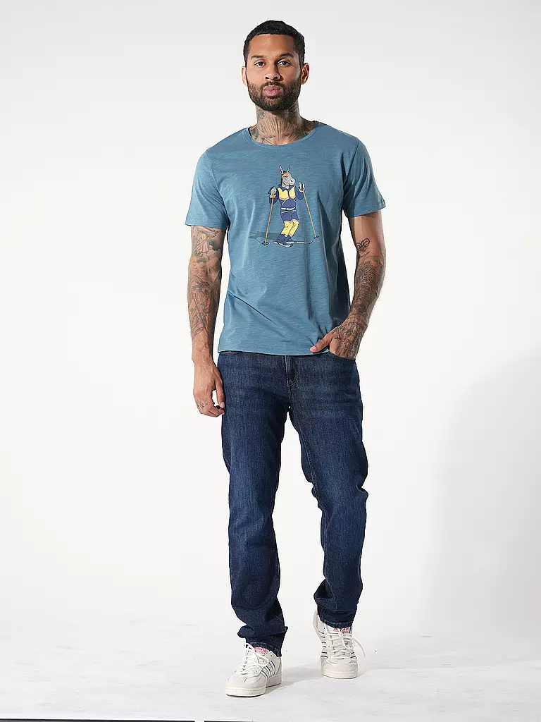 GREENBOMB | T-Shirt SPICE ANIMAL DONKEY SKI | blau