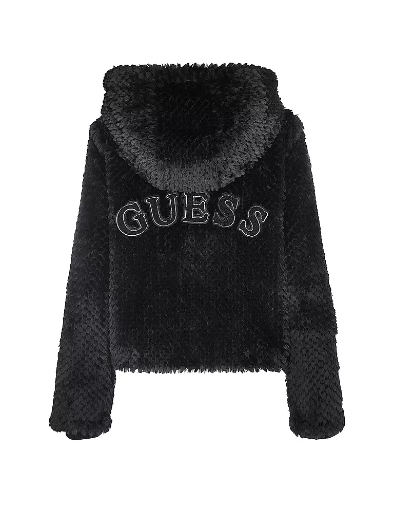 GUESS | Jacke in Felloptik | schwarz