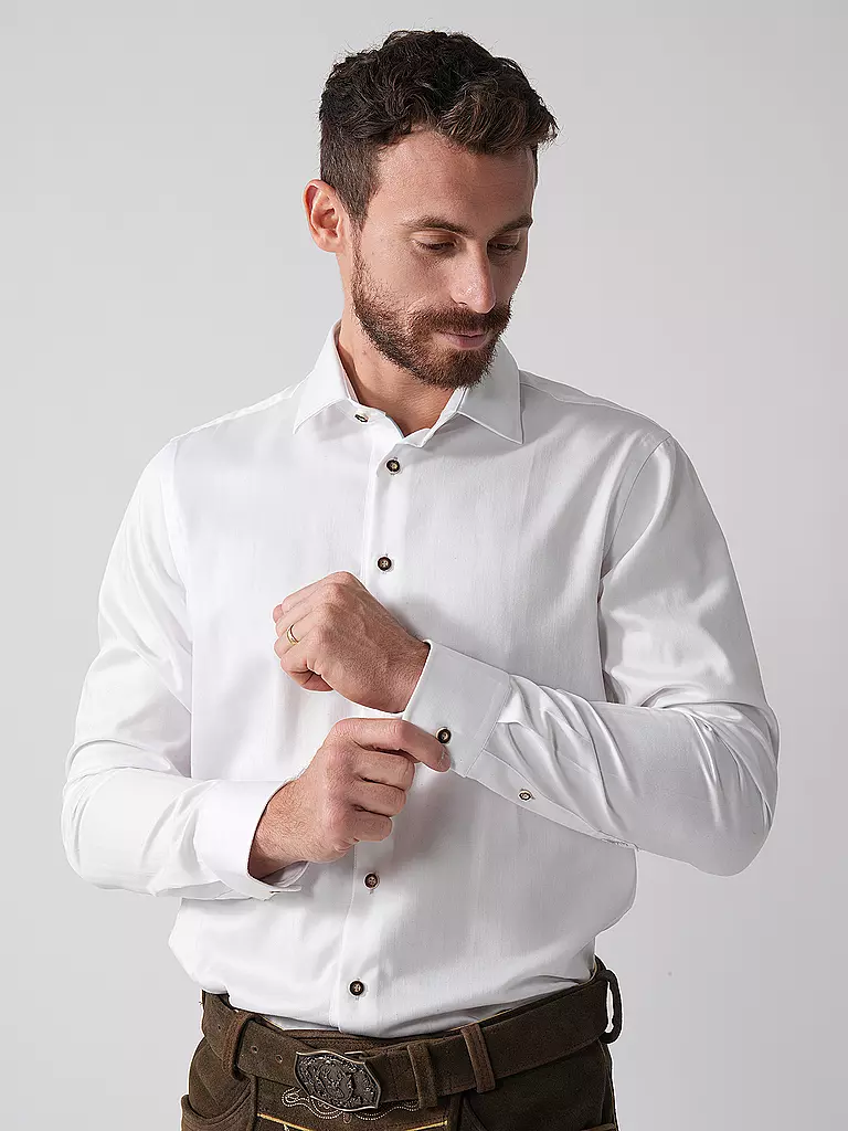 GWEIH & SILK | Trachtenhemd Modern Fit WEISSENSEE | weiss