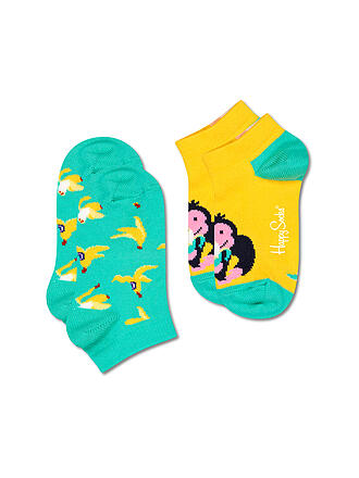 HAPPY SOCKS | Kinder Sneaker Socken MONKEY & BANANA 2-er Pkg. green