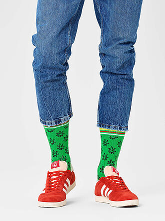 HAPPY SOCKS | Herren Sneaker Socken LEAF 41-46 green