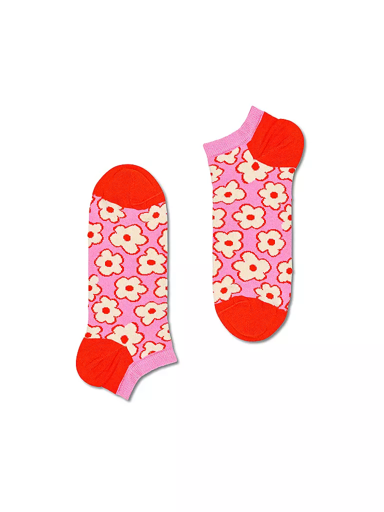 HAPPY SOCKS | Damen Sneaker Socken 36-40 FLOWER pink | rosa