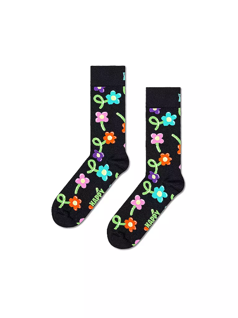 HAPPY SOCKS | Damen Socken BALLOON FLOWER 36-40 black | schwarz