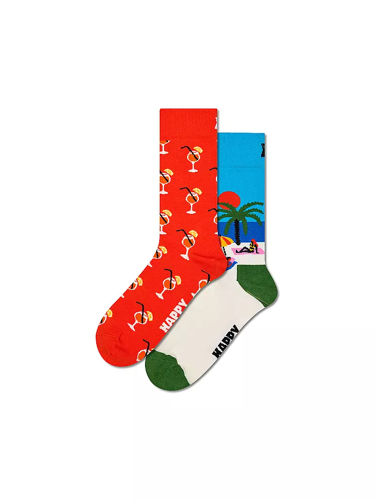 HAPPY SOCKS | Damen Socken Geschenkbox BEACH LIFE 2er Pkg. 36-40 green | grün