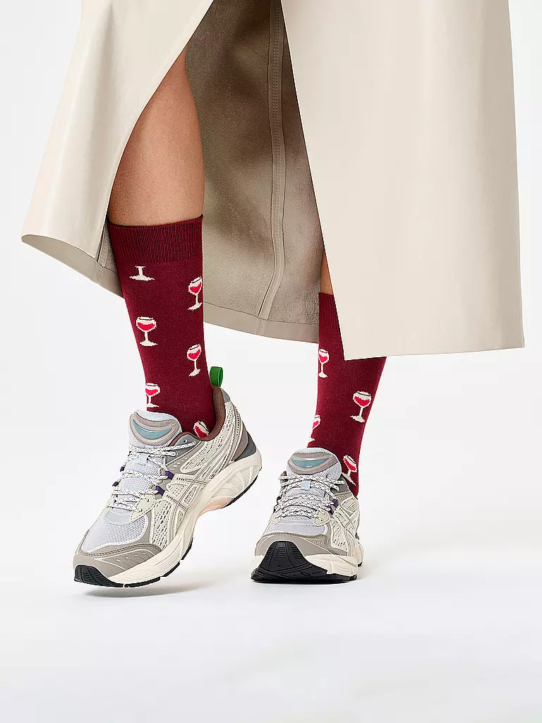 HAPPY SOCKS | Damen Socken GLASS OF WINE 36-40 dark red | dunkelrot