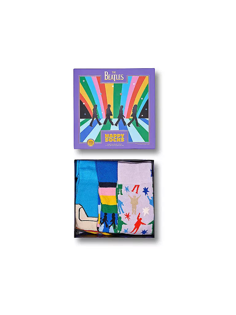 HAPPY SOCKS | Herren Geschenkbox Socken BEATLES 3er Pkg 41-46 turquoise | bunt