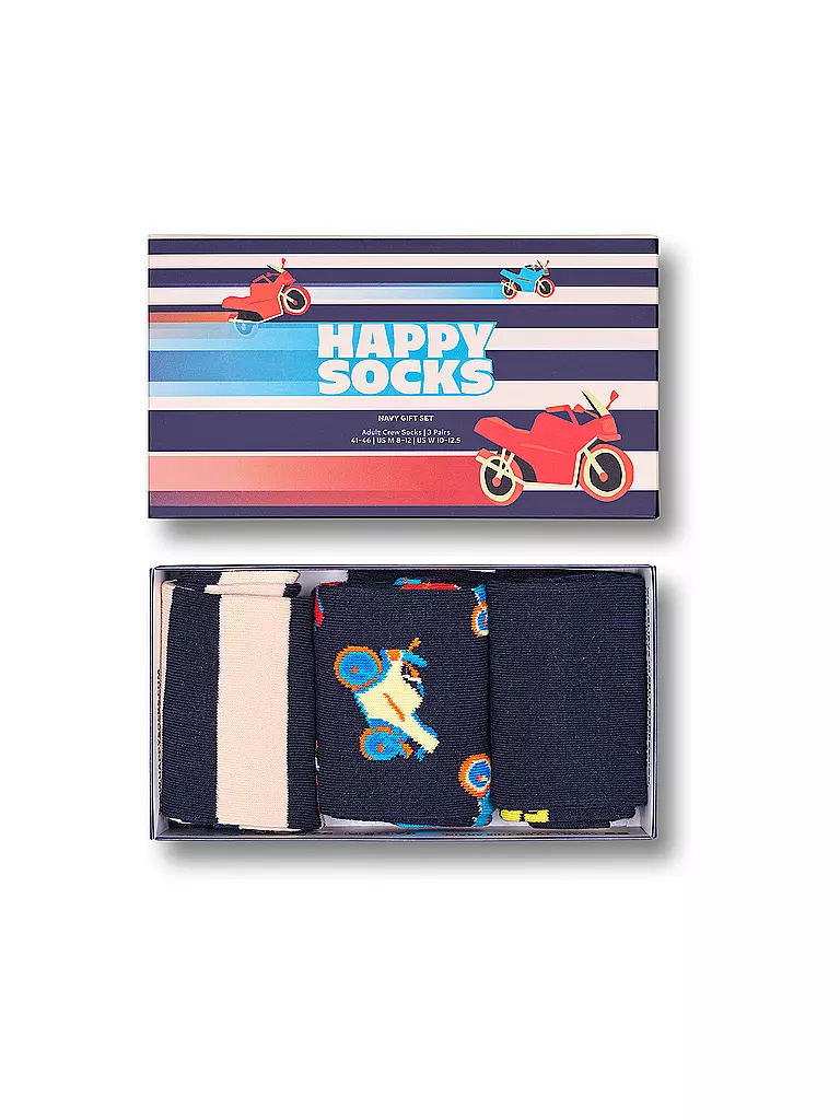 HAPPY SOCKS | Herren Geschenkbox Socken VESPA 3er Pkg 41-46 navy | dunkelblau