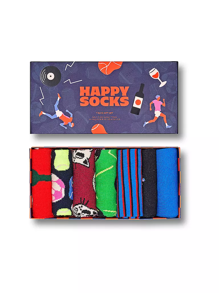 HAPPY SOCKS | Herren Socken GIFT SET 7er Pkg 41-46 | blau