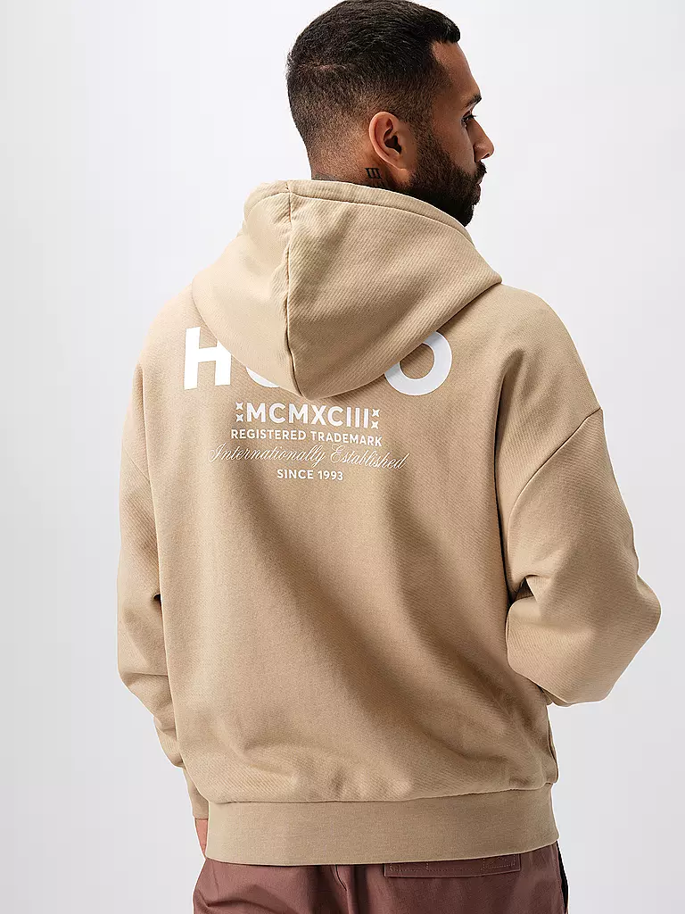 HUGO | Kapuzensweatjacke NARDIMEZ | beige