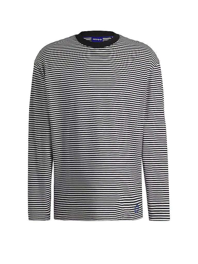 HUGO | Langarmshirt NUSTRIPE | schwarz