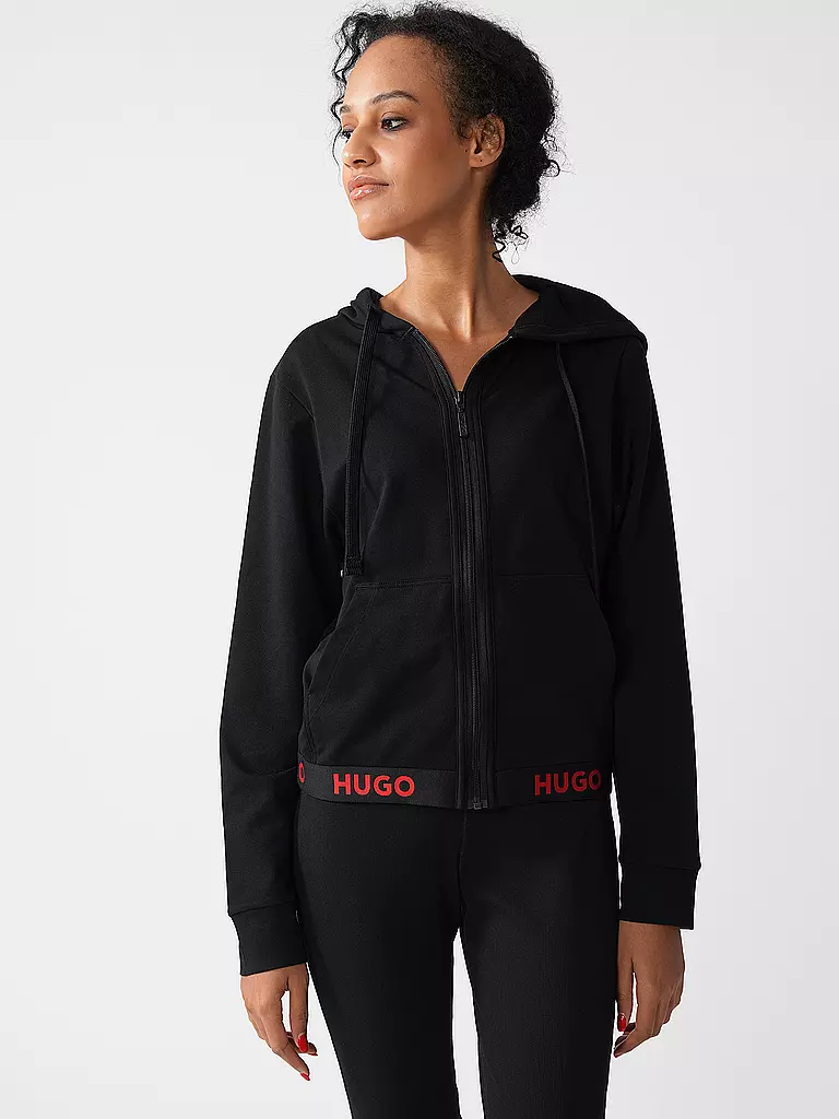 HUGO | Loungewear Sweatjacke SPORTY | schwarz