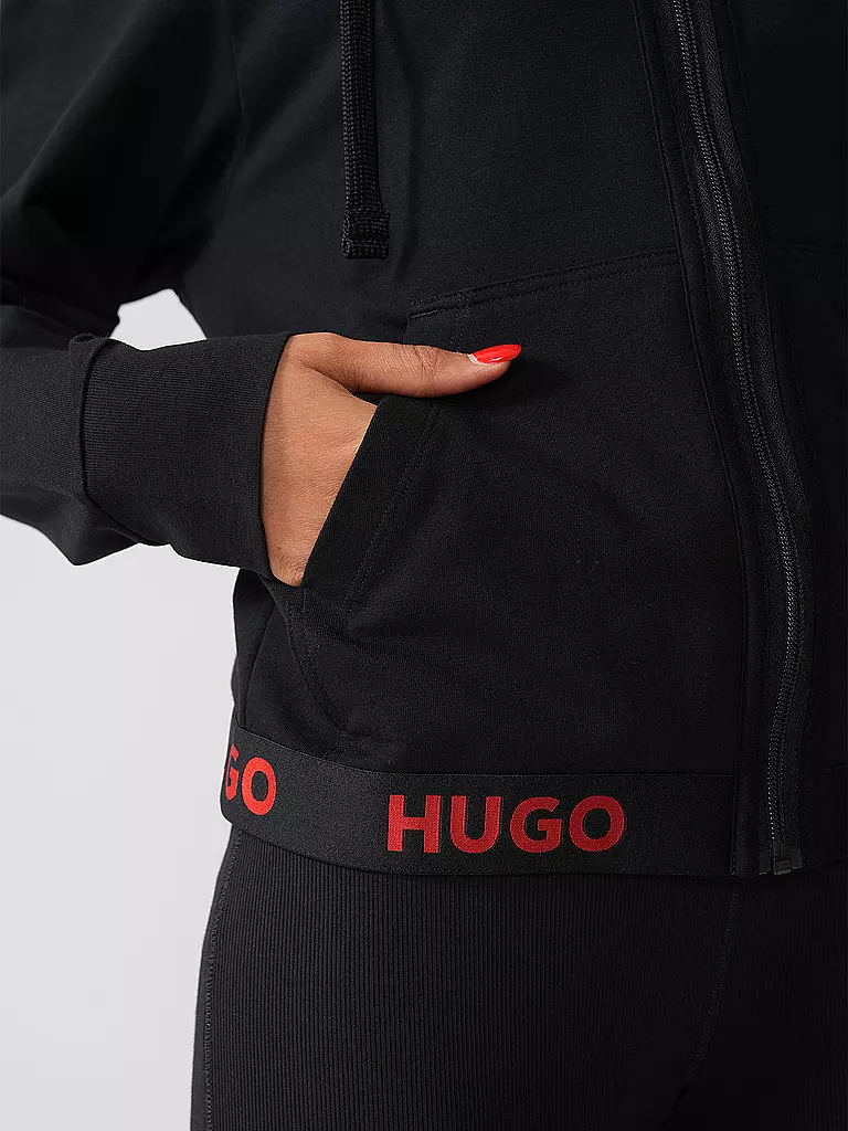 HUGO | Loungewear Sweatjacke SPORTY | schwarz