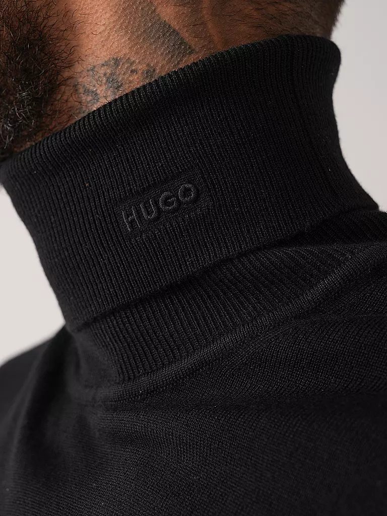 HUGO | Rollkragenpullover SAN THOMAS | schwarz