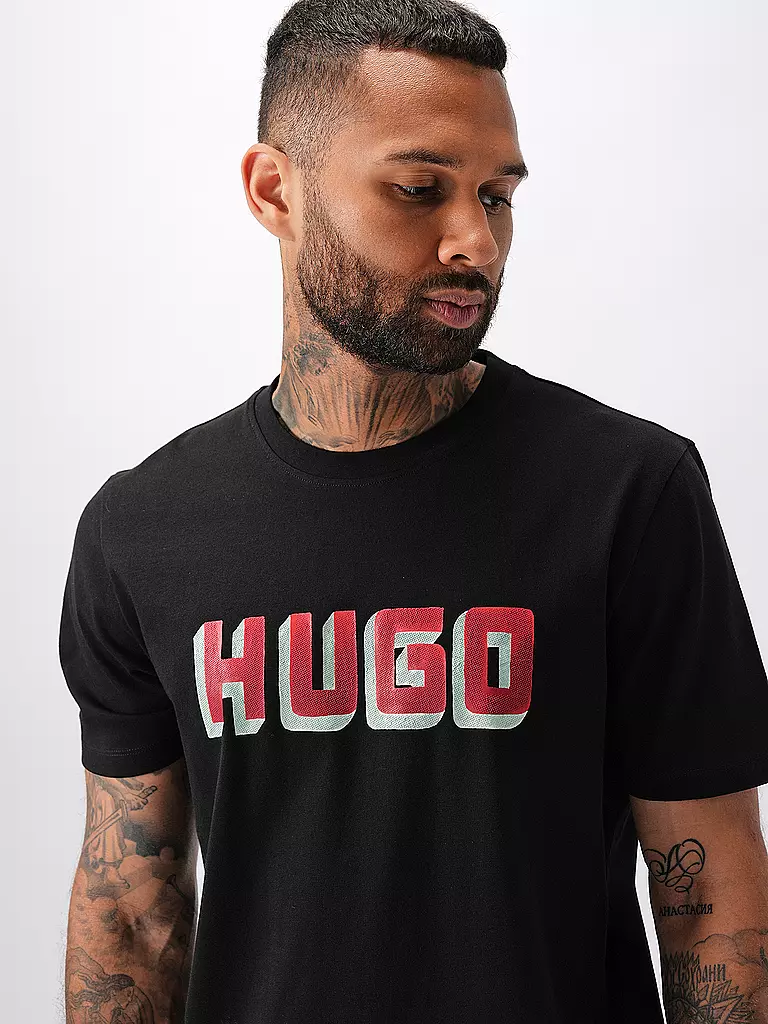 HUGO | T-Shirt DAQERIO | schwarz