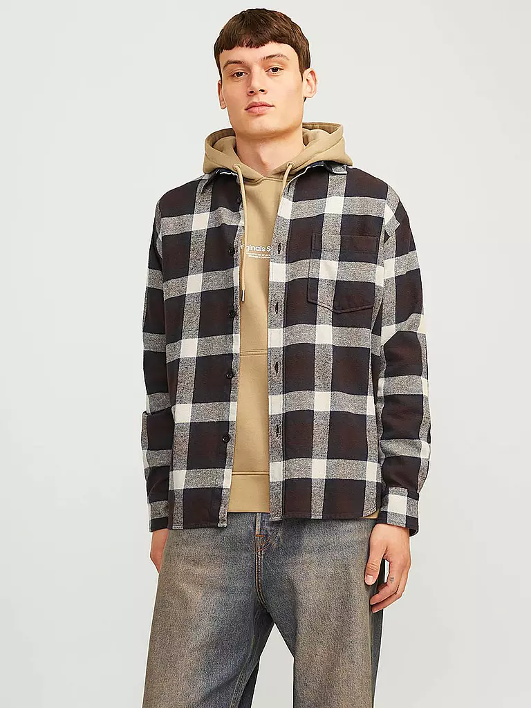 JACK & JONES | Flannelhemd Overshirt JORFREDERIKSBERG | schwarz