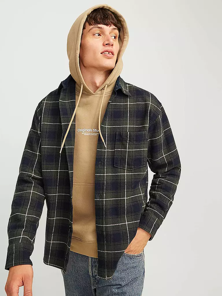 JACK & JONES | Flannelhemd Overshirt JORFREDERIKSBERG | braun