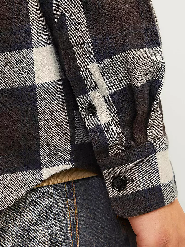 JACK & JONES | Flannelhemd Overshirt JORFREDERIKSBERG | schwarz