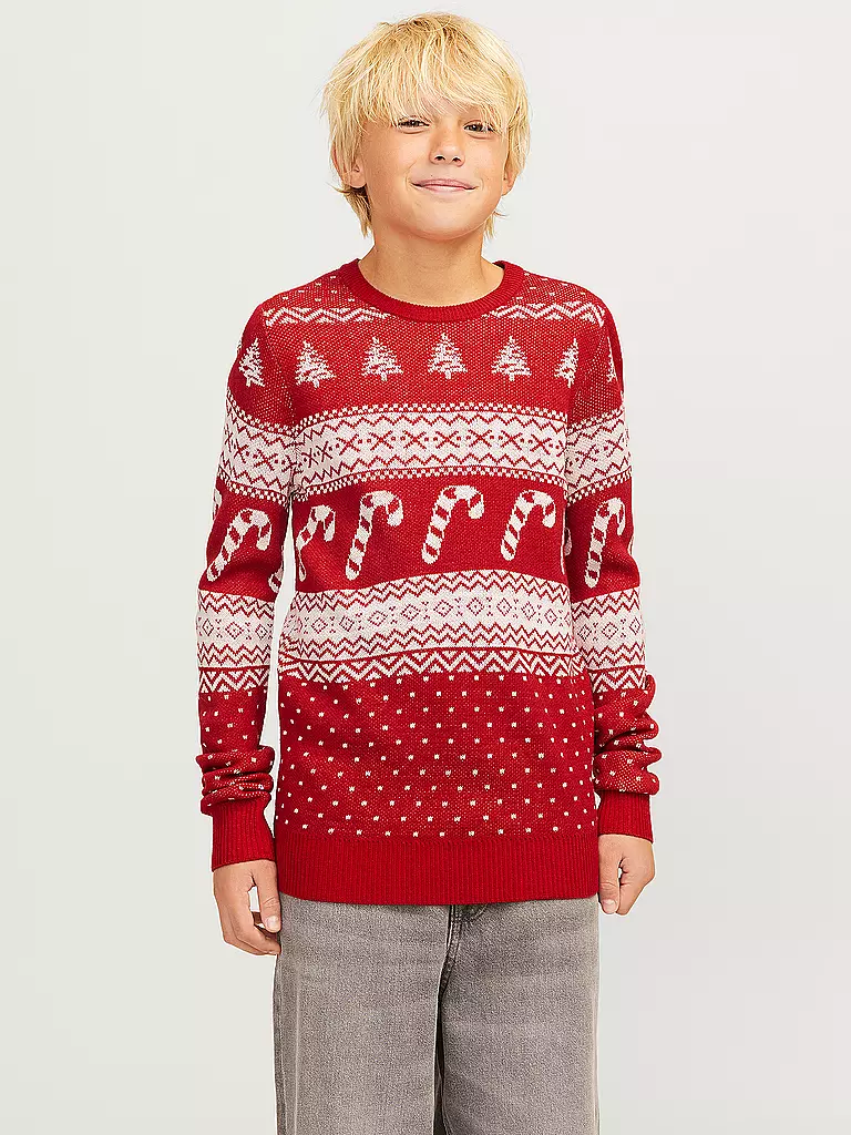 JACK & JONES | Jungen Pullover JJXMAS GABRIEL | dunkelgrün