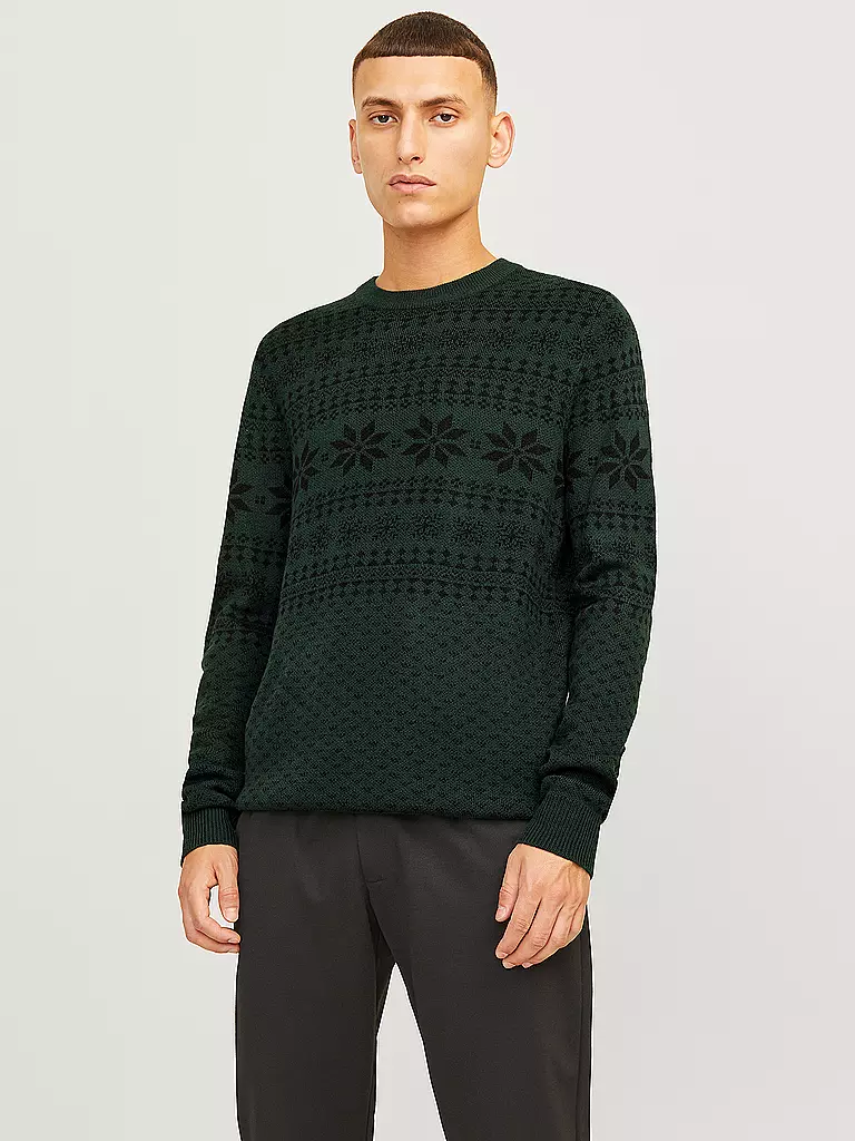 JACK & JONES | Pullover JJXMAS GABRIEL | dunkelgrün