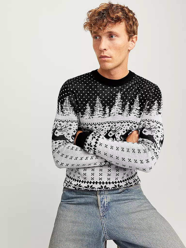 JACK & JONES | Pullover JJXMAS GABRIEL | dunkelrot