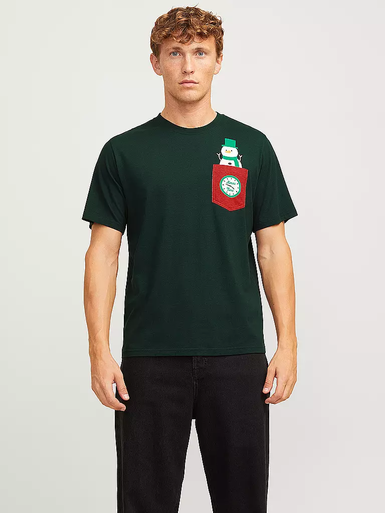 JACK & JONES | T-Shirt JJXMAS | dunkelblau