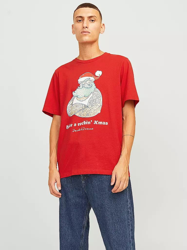 JACK & JONES | T-Shirt JJXMAS | dunkelblau