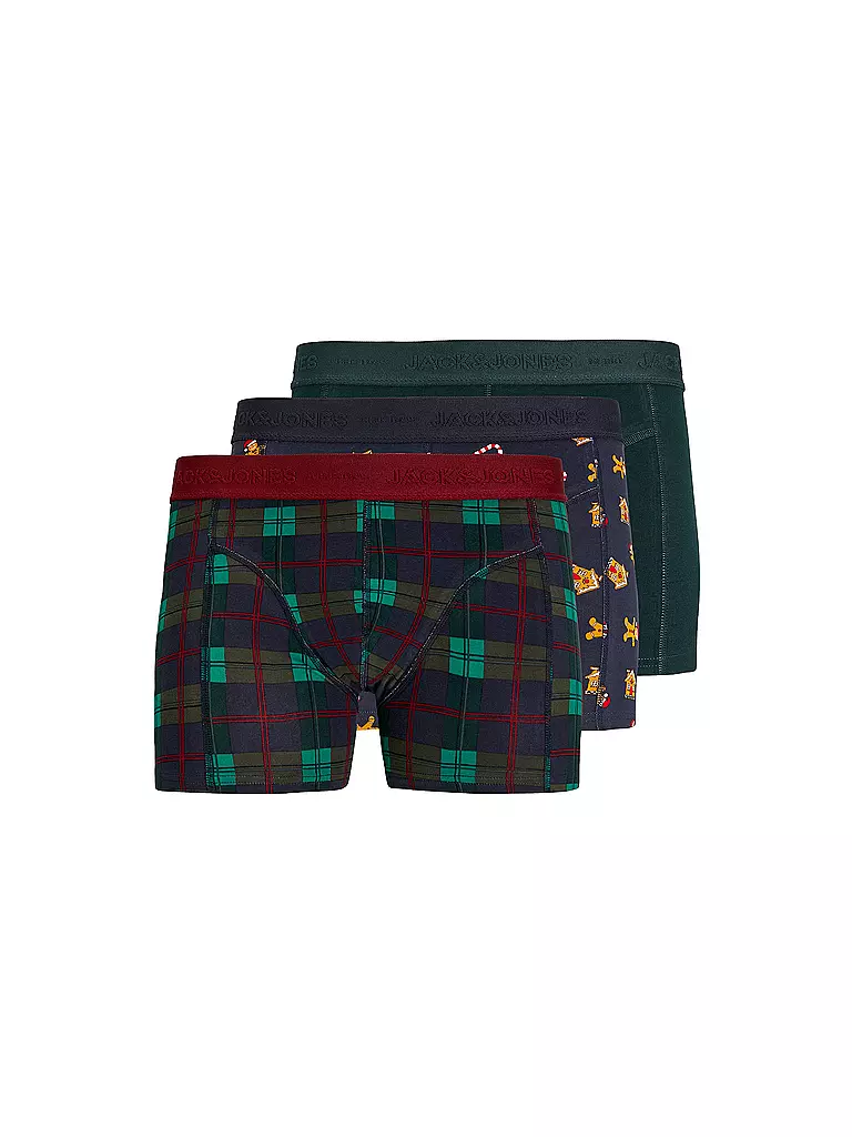 JACK & JONES | Boxershorts JACXMAS 3er Pkg. scarab/rhubarb inkwell | dunkelrot