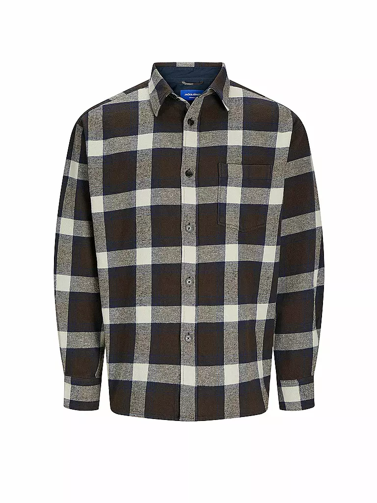 JACK & JONES | Flannelhemd Overshirt JORFREDERIKSBERG  | braun