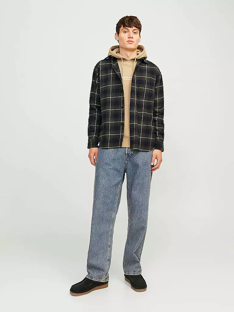 JACK & JONES | Flannelhemd Overshirt JORFREDERIKSBERG  | schwarz