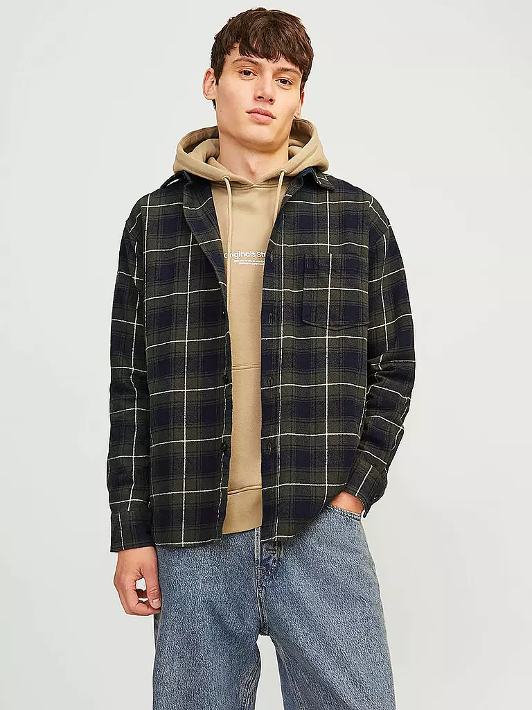 JACK & JONES | Flannelhemd Overshirt JORFREDERIKSBERG  | schwarz