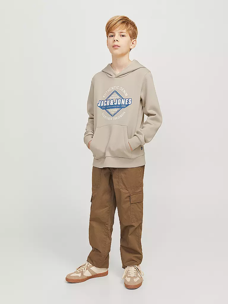 JACK & JONES | Jungen Kapuzensweater - Hoodie JJELOGO | beige