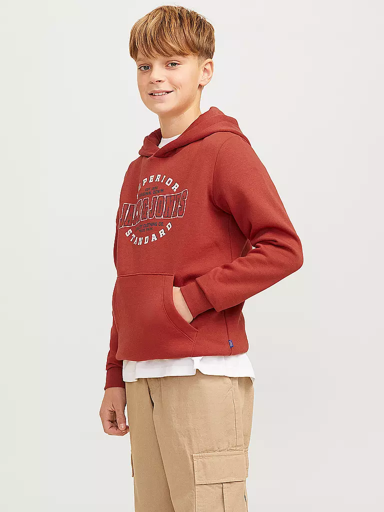 JACK & JONES | Jungen Kapuzensweater - Hoodie JJELOGO | rot