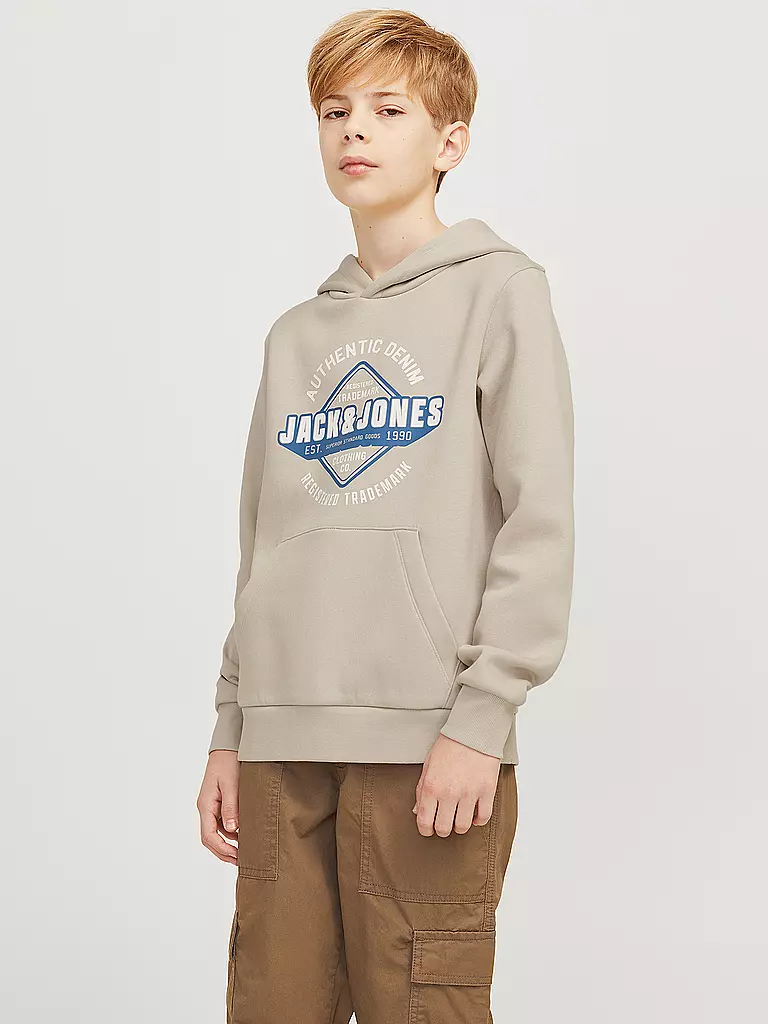 JACK & JONES | Jungen Kapuzensweater - Hoodie JJELOGO | beige