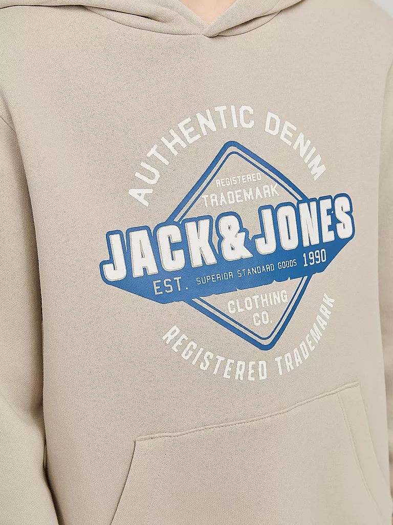 JACK & JONES | Jungen Kapuzensweater - Hoodie JJELOGO | beige