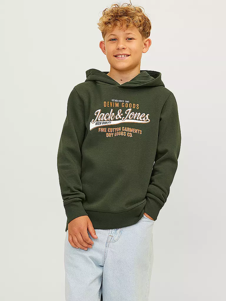 JACK & JONES | Jungen Kapuzensweater - Hoodie JJELOGO | olive