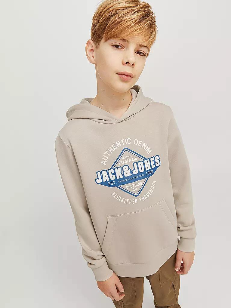 JACK & JONES | Jungen Kapuzensweater - Hoodie JJELOGO | beige