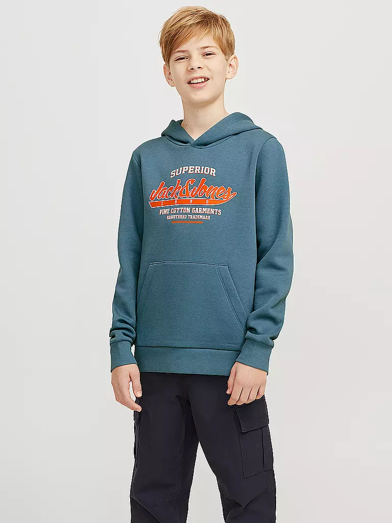 JACK & JONES | Jungen Kapuzensweater - Hoodie JJELOGO | petrol