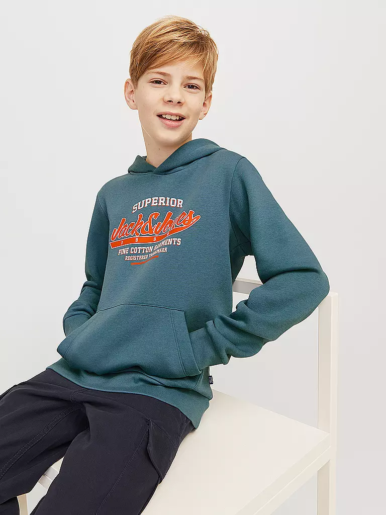 JACK & JONES | Jungen Kapuzensweater - Hoodie JJELOGO | petrol