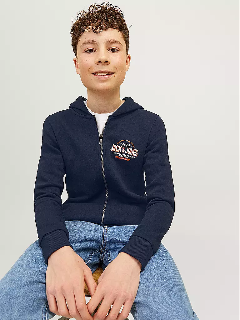 JACK & JONES | Jungen Kapuzensweattjacke  JJELOGO | dunkelblau