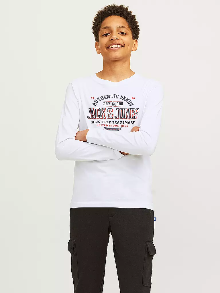 JACK & JONES | Jungen Langarmshirt  JJELOGO | weiss