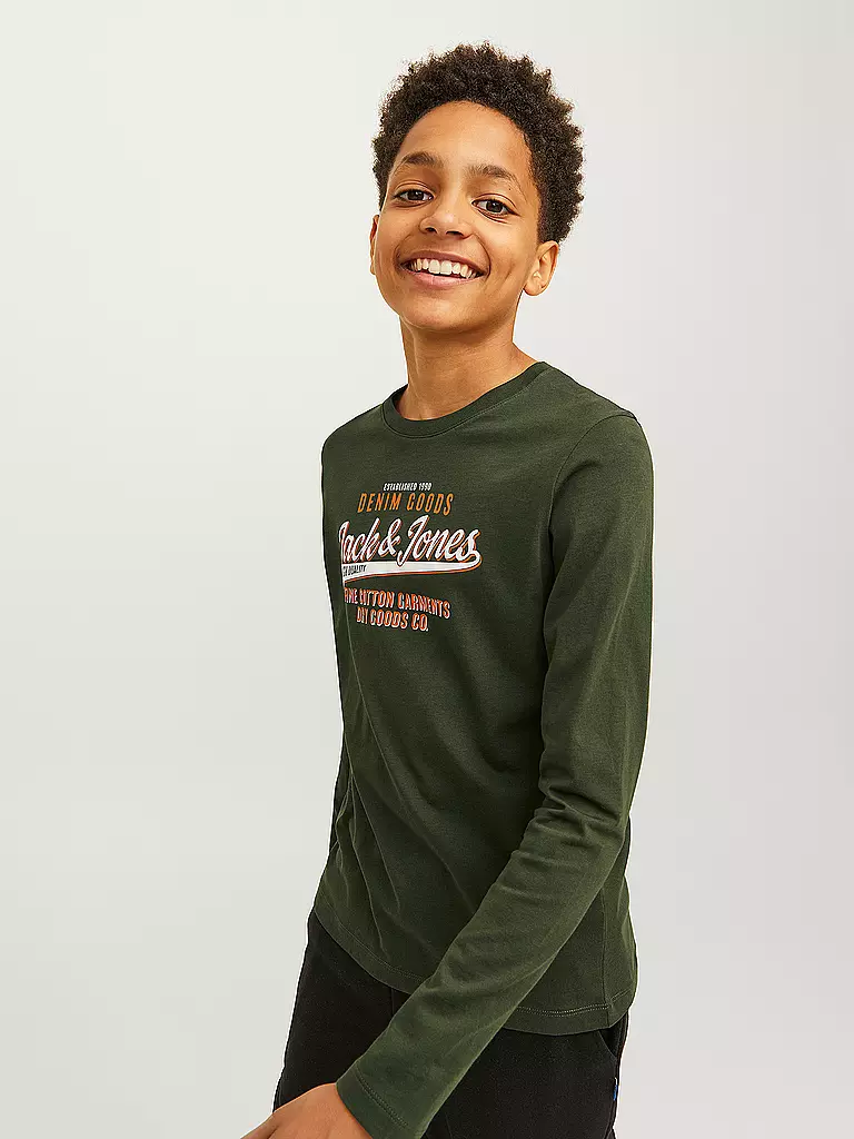 JACK & JONES | Jungen Langarmshirt  JJELOGO | olive