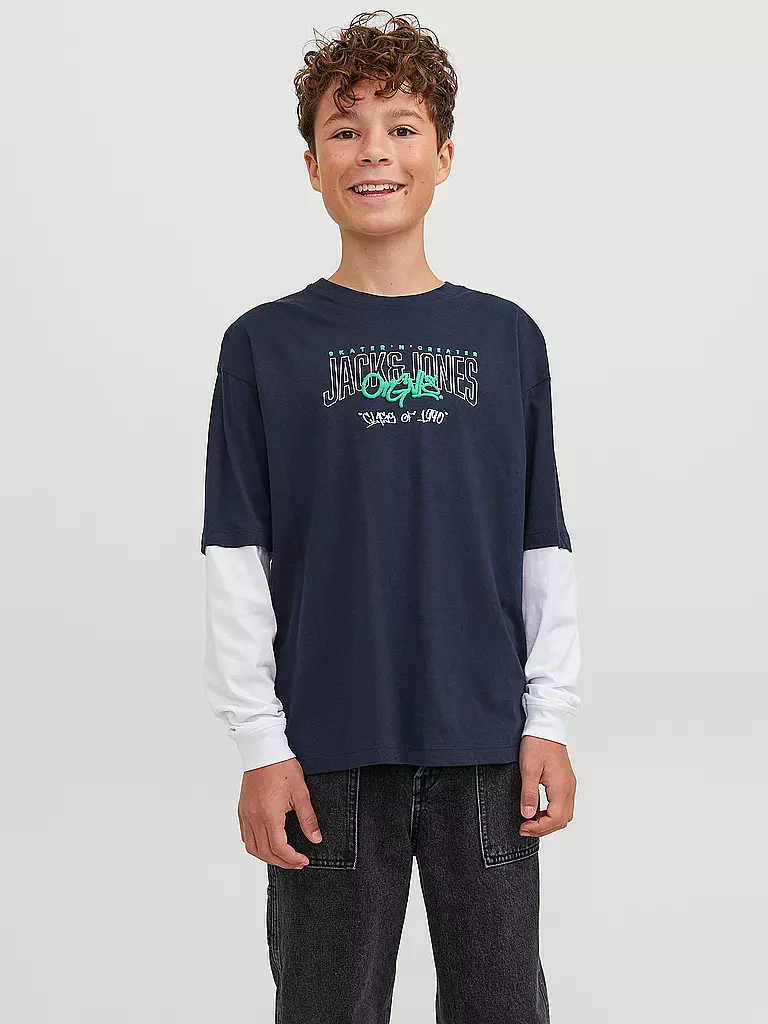 JACK & JONES | Jungen Langarmshirt JORTRIBECA | dunkelblau