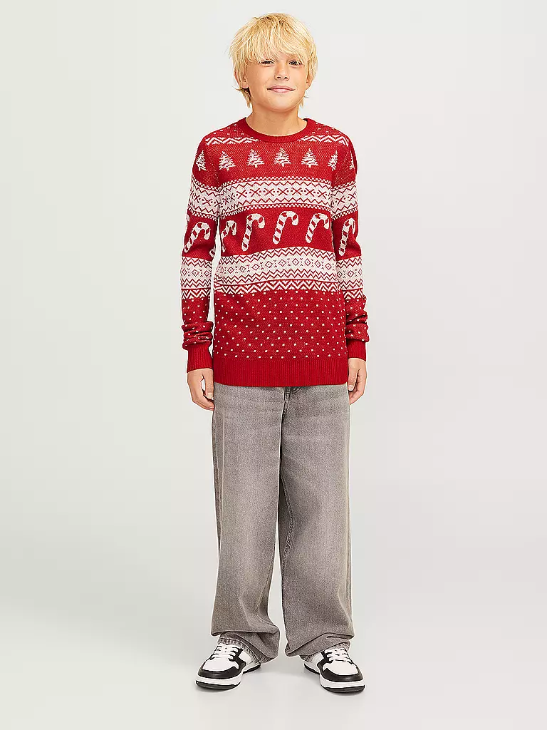 JACK & JONES | Jungen Pullover JJXMAS GABRIEL | rot