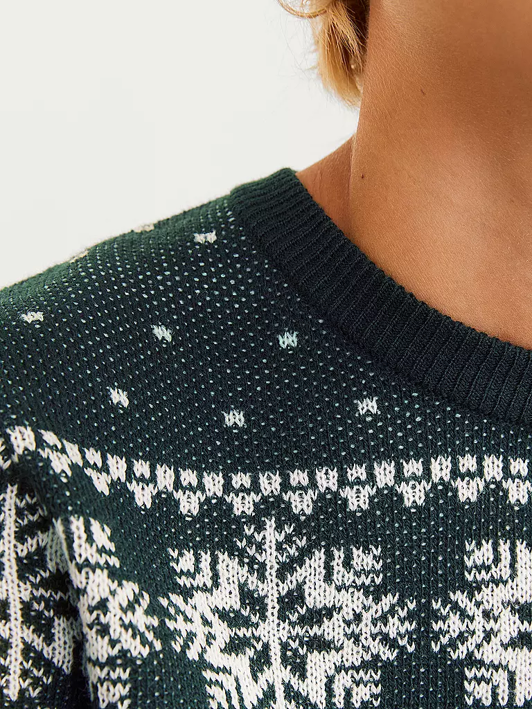 JACK & JONES | Jungen Pullover JJXMAS GABRIEL | dunkelgrün