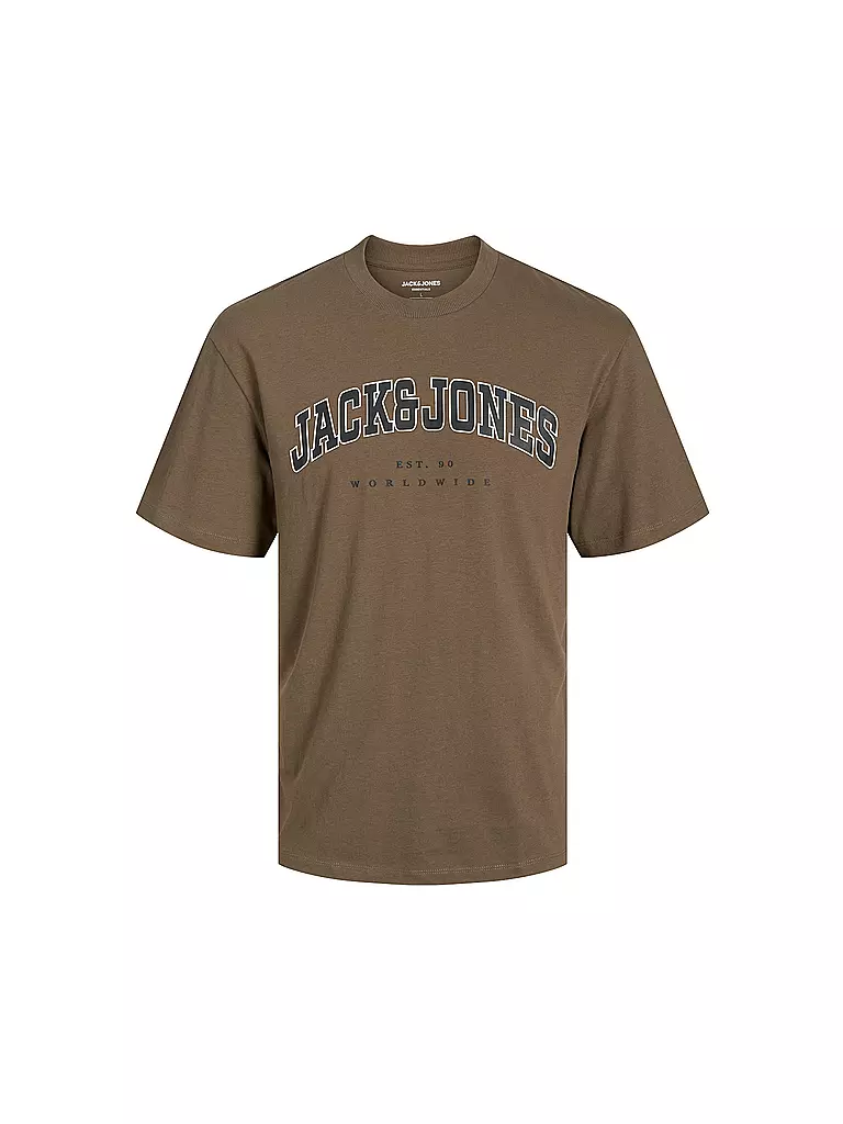 JACK & JONES | Jungen T-Shirt  JJECALEB VARSITY TEE  | braun